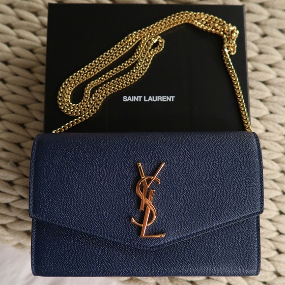 Yves Saint Laurent Handbags - YSL Saint Laurent UPTOWN CHAIN WALLET IN GRAIN DE POUDRE EMBOSSED LEATHER
